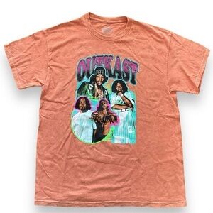 NEW OutKast Orange Vintage Stone Washed Band Tee Size Large